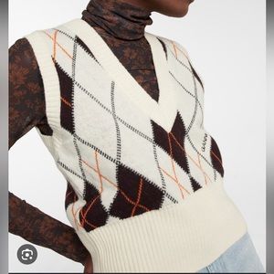 Ganni argyle sweater vest